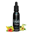 Folaatdruppels - 120 porties, 2oz, Butterscotch Flavor, 500mcg L-5-MTHF Foliumzuursupplement