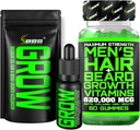 Kit de croissance de la barbe avec huile et sérum de la barbe pour la croissance faciale pour les hommes + résistance maximale 620 000 mcg 14-en-1 BIOTIN Vitamines de croissance faciale pour les hommes - Formulé en Amérique