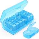 AUDON XL Wekelijkse pil Organisator 2 keer per dag, pil doos 7 dag met one-side grote openingen voor gemakkelijk te gebruiken, Blue AM PM pil geval voor medicatie, vitamines, visolie, supplementen