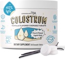 Legendairy Milk Colostrum Supplement - Premium Bovine Colostrum for Humans - 40% IgG Immunoglobuline for Immune Support & Gut Health - Energy & Muscle Recovery - Vanille kauwtabletten, 30 porties