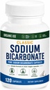 Klassieke natriumbicarbonaat 650mg natuurlijk biologisch gebruik Natriumbicarbonaat poeder pillen Natriumbicarbonaat tabletten (capsules) Maagzuur alkaliniteit 120 capsules