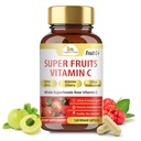Bio Veda Superfruits Capsule de vitamine C avec cerise acérola et baies d'Amla - Complément de vitamine C naturel complet avec agrumes bioflavonoïdes pour l'immunité, la santé cellulaire et la peau - 120 pilules véganes