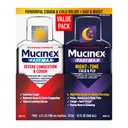 Mucinex Fast-Max & NightShift Combo Pack - Max Strength Cough & Cold Medicines Pour le soulagement du mucus, la congestion thoracique, la congestion nasale, la congestion sinusale, la pression sinusale, le soulagement du symptôme de la toux (2x 6 FL OZ)
