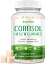 Cortisol Supplementen voor vrouwen en mannen Gummies met Fosfatidylserine, Magnesium, Ashwagandha, Vitaminen, Cortisol Detox Kalmte Gummies voor Slaapontspanning Stress Relief, Sugar-Free, 30 Day Vegan Supply