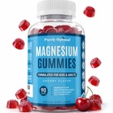 Citrate de magnésium purement optimal pour les enfants et les adultes - Delicious Cherry Flavor - Sommeil, Calme et Soutien digestif, Relaxation, Santé musculaire - Magnésium à croquer, Sans gluten, Vegan - 90 Gummies