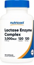 Complexe enzymatique de la lactase Nutricost 3,000 FCC ALU, 120 capsules végétariennes - non-OGM, sans gluten, 120 portions