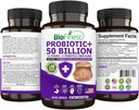 BioFinest Probiotic 50 Miljard CFU Enzyme Supplement - 12 Probiotica Strains with 3 Natural Prebiotics - Gut Digestie Detox Gas Bloating Constipatie - Acidophilus for Men Women (60 Veg. caps)