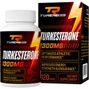 Testosteron Booster, Turkesterone Supplement 1300mg Ultra High Strength (Ajuga Turkestanica Extract Std. tot 20% Testosteron), voor Athletische prestaties en spiermassa,120 capsules