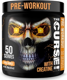 JNX SPORTS The Curse! Voorbehandeling Powder for Men & Women, Cafeïne, Beta-Alanine, Creatine, L-Citrulline, 50 Servers, Orange Mango Smaak Boost Energy, Strength & Focus