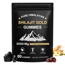 Gummies Shilajit, pur Himalayan Shilajit Gummies Or, Non ajouté Sucre Non-OGM 100% naturel et biologique, Ashwagandha, Gokshura