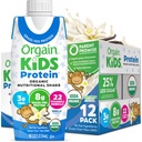 Orgain Organic Kids Nutritional Protein Shake, Vanille, Healthy Kids Snacks, 8g Dairy Protein, 3g Fiber, 22 Vitaminen & Minerals, Geen soja ingrediënten, Glutenvrij, Non-GMO, 8,25 Fl Oz (pakket van 12)
