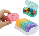 HRX Package Little Daily Pill Box Case AM PM voor 7 dagen, Small Pocket Purse pillen houder, Cute Drug Organizer Container 2 keer per dag