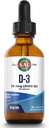 KAL Vitamine D3 2000 IE (50 mcg) DropIns - Liquid Vitamin D3 Drops - Bone Strength and Immune Support Supplement - Vegetarisch, 60 dagen garantie, Ca. 590 porties, 1,8 oz