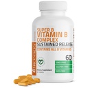 Bronson Super B Vitamine B Complex Sustained Slow Release (Vitamine B1, B2, B3, B6, B9 - Foliumzuur, B12) bevat alle B Vitaminen 60 tabletten