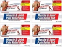 Ruban anti-douleur musculaire et articulaire, soulagement rapide de l'arthrite mineure, maux de dos, douleurs musculaires et articulaires Crème non grasse, 2oz (4pk)