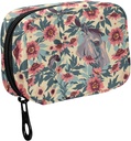 Fustyad Vintage Mooie Horse and Flower Pill Organizer voor Purse, Weekly Portable Pill Box met rits naar opslag Vitaminen Visolie Medicijnen Supplementen