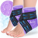Atsuwell Enkel Ice Pack Wrap 2 Packs, Enkel Ice Wraps Flexibele Gel Cold Pack voor voetsteun, Koude Compress therapie voor rustgevende ongemak, Paars