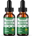 2 Pack 2000MG Rhodiola Rosea Tinctuur - Biologische Natuurlijke Rhodiola Rosea Extract Liquid Drops Supplement voor Stress, Mood, Energie en Hersenondersteuning - Betere Absorptie, Suikervrij 4 Fl Oz