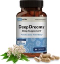 Diepe dromen ~ Natuurlijke slaapsupplement - bevordert diepe, rustgevende slaap - Blend van Melatonine, L-Tryptofaan, Apigenin, Valeriaan, Kamille, & Passiebloem (90 Capsules)