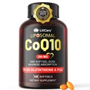 CoQ10-200mg-Softgels, 120 Servings Liposomal CoQ10 PQQ & Black Pepper Extract voor maximale absorptie - Ultra Ubichinon Co-enzym Q10 Supplement Krachtig Antioxidant Ondersteunt Hear-t & Energy Boost