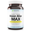 Holistic Health Labs Vision Alive Max with 8 Natural Ingredients Lutemax® 2020, Bilberry, Blueberries, c3g de Currant Noir, Maqui Berry, Safran et Astaxanthin (30 comte (paquet de 1))