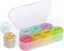 NatureTouch Weekly Pill Organizer, BPA Free Medicine Organizer Regenboog 7 dagen pil Box, Daily Portable Pill Conatainer voor pillen/Vitamine/Vish Oil/Supplements [Laatste versie]