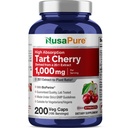 NusaPure Biologische Tart Kers 20:1 Extract, 1000 mg Equivalent aan 20.000 mg 200 Veggie Caps (Vegan, Non-GMO) Bioperine