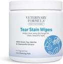 Veterinary Formula Smart Coat Complex Eye + Wipes visage pour chiens et chats, 100 ct – Enlever délicatement les étamines, nettoyer la fourrure faciale et la décharge des yeux, sans fragrance, pré-humidifié