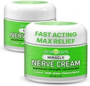 Crème Nerve Miracle - Résistance maximale - Mélange de curcuma et d'Arnica pour le soulagement des troubles de neuropathie - Formule apaisante pied et main avec MSM, B6, E - Fabriqué aux États-Unis - 2 Pack
