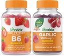 Levensvatbare vitamine B6 + Knoflook 1000mg, Gummies Bundle - Grote Proeverij, Vitaminesupplement, Glutenvrij, GGO-vrij, Kauwbaar