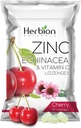 HERBION Naturals Zink, Echinacea & Vitamin C Lozenges 25 CT, Dieetsupplement voor volwassenen & Kinderen 5+, bevordert Wellness voor het hele gezin, 25 Tel, Cherry, Pack van 1