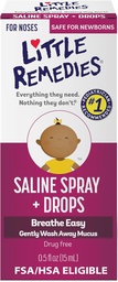 Little Remedies Saline Spray and Drops, Safe for Newborns, 0,5 fl oz