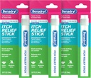 Benadryl Extra Strength Anti-Itch Relief Stick, Bug Bite Delief, Diphénhydramine HCl Topique Analgesic & Zinc Acetate Protection de la peau, Idéal pour Camping Essentials, 0,47 fl oz (Pack de 3)