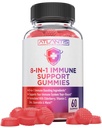 Atlantis Nutrition 8-en-1 Immune Support Gommies avec Elderberry - Supplément immunitaire avec Elderberry, Quercetin, Zinc, Vitamine C - Immunity Boosters for Adults & Kids - Delicious Flavor - 60 Comte