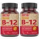 DEVA Vegan Vitamin B12 Fast Solution Supplement - Once-Per-Day Complex met 1000 Mcg Methylcobalamine B12, Foliumzuur, B6 - Citroensmaak - 90 Oplosbare tabletten, 2-pack
