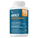 Dr. Tobias Adult Multivitamine voor vrouwen en mannen, Immuun ondersteunen van vitamines van 42 Fruit, Groenten, Plus Probiotica, Vegan Multivitaminen voor mannen en vrouwen, Non-GMO, 90 tabletten, 30 porties