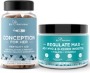 Conception for Her Capsules + Regulate MAX Myo-Inositol D-Chiro Inositol Powder - Fertility Support, Hormone Balance, Regulate Cycles - 60 Vegetarische Zachte Capsules + 60 Servings Powder