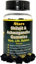 Shilajit Ashwagandha Gummies - Immune Support Supplement met Pure Shilajit Resin - Organic Ashwagandha Gummy for Stress, Energy & Wellness, 60 Natural Star Shaped Gummies