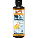 Barlean's Omega 3 Fish Oil Liquid Supplement met vitamine D voor mannen en vrouwen, 1080mg van EPA en DHA vetzuur, bevordert hersenen en gezondheid van het hart - niet-GMO, Mango Peach, 16 oz