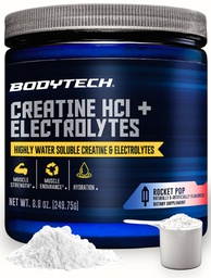 BODYTECH Creatine HCl + Electrolytes Poeder een hoog water-oplosbare & Bio beschikbaar een Rocket Pop (8.8 oz./75 Servers)