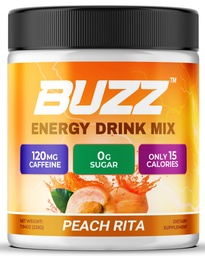 Morning Buzz Energy Drink Powder - Energy Boost Drink Mix - Sugar-Free Energy with Antioxidants - Morning Kickstart and Sports Nutrition Endurance Product - 30 Serves, Peach Rita, 8 Ounces
