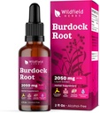 Burdock Root Tinctuur Extract Drops 2000mg (Arctium lappa L.) Kruidensupplement Absorbeert beter dan capsules, 1 maand Supply, 84 Servers, Alcoholvrije Tinctuur - 2 Oz, Verpakking van 1
