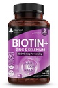 Biotine Vitamines de croissance des cheveux 12000mcg haute résistance avec l'huile de noix de coco - Promotion des cheveux sains peau et ongles - Biotine Vitamines pour les femmes et les hommes Vegan, Suppléments sans gluten - Fabriqué au Royaume-Uni par New Leaf