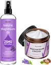 Lotion de magnésium topique & Spray pour les crampes et le sommeil des jambes, Crème de magnésium nocturne pour la douleur, la relaxation musculaire, le calm, l'hydratation profonde pour le corps et le soin de la peau - naturel et sûr pour les enfants