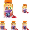 Emergen-C Kidz Daily Immune Support Dieetsupplementen, Gearomatiseerde Gummies met vitamine C en B Vitaminen voor Immune Support, Berry Bash - 44 Tellen (pakket van 5)