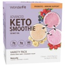 WonderFit by WonderSlim Keto Smoothie with C8 MCT Oil, Variety Pack, 1-3g Net Carbs, Glutenvrij, Probiotic & Immune Support (5ct)
