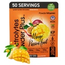 PowderVitamin Electrolytes Powder Plus (50 Servings) Mango Passionfruit Electrolyte Powder Zero Calorie Keto, 0 Sugar, No Maltodextrin,1000mg Potassium,120mg Calcium,120mg Magnesium, Hydration Powder