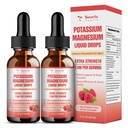 Kalium Magnesium Supplement Liquid Drops - Hoge Absorptie Kalium Supplement met Magnesium, Calcium, Vitamine D3 K2, Vegan, Non-GMO Potasio Ondersteuning Beenkrampen, Bot, Spier - 4 Fl oz