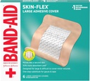 Band-Aid Merk Skin-Flex Kleefstof Flexibele Wondhoesjes voor Eerste Hulp Wondverzorging van Minor Cuts, Scrapes & Burns, met een comfortabel gevoel, Bewegen als een tweede huid, Steriel, Groot, 6 ct
