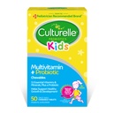 Culturelle Kids Complete Multivitamine à croquer + Probiotique pour les enfants, 3+ ans, 50 ans Compte, santé digestive, santé buccodentaire et soutien immunitaire - Avec 11 vitamines et minéraux, y compris vitamine C, D3 et zinc
